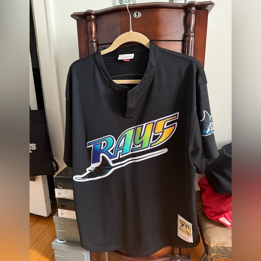 MENS MITCHELL & NESS MLB AUTHENTIC BP JERSEY - PULLOVER RAYS 1998 WADE BOGGS